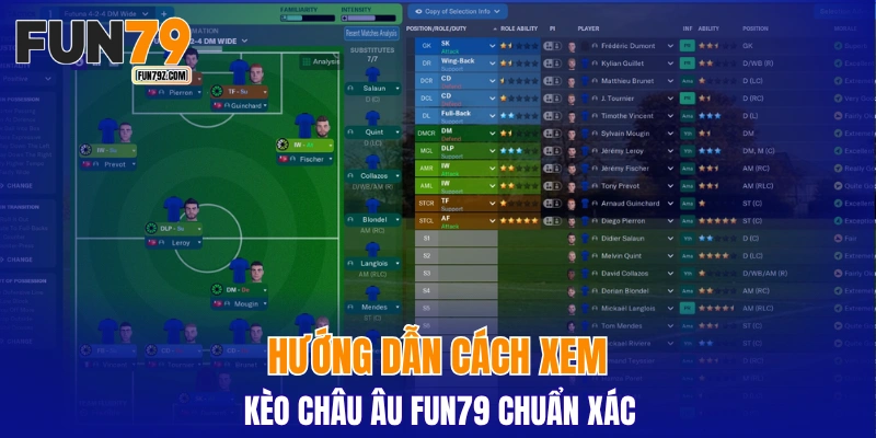 Hướng dẫn cách xem kèo châu Âu FUN79 chuẩn xác